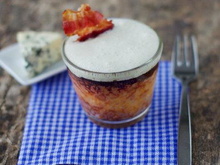 Flan de potiron et espuma de fourme d'ambert