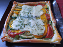 Tarte mozzarella et légumes
