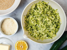 Quinotto de courgettes à l'ail rôti