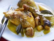 Fricassée de pintade aux amandes (Gallina en Petitoria y almendras)