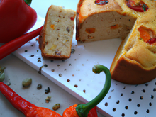 Cake au poulet, chorizo et poivron