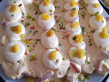 Pêches du Pécheur ( Pêches au thon, mayonnaise, œufs)