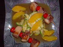 Brochette de magret grillé à l'orange