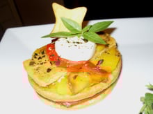 Duo poivrons - chèvre en millefeuille