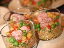 Salade fraîcheur de quinoa aux deux chipolatas