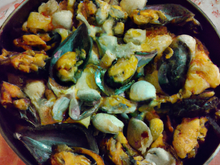 Cassolette de lieu noir et moules marinières