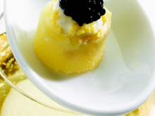 Petite ratte au caviar façon mimosa