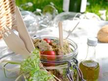 Sucettes roquefort cranberries, salade et vinaigrette roquefort