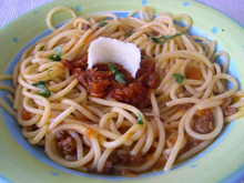 Spaghetti Chèvre Apinard poulet
