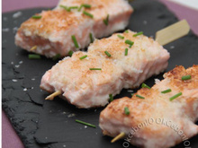 Brochettes de saumon à la noix de coco