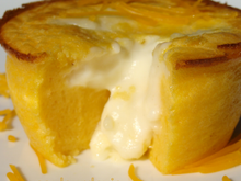 Moelleux au potiron, cœur coulant de béchamel