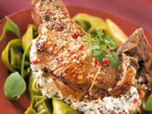 Côtes de porc farcies chèvre et citron