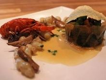Entremet écrevisses et Saint-Jacques au voile d'emmental par l'EPMTTH