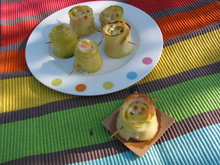 Roulés de courgettes au saumon fumé