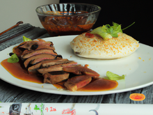 Canard laqué pékinois et crêpes de riz