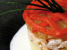 Parmentier de poulet fermier du Périgord, Piquillos POMPOM