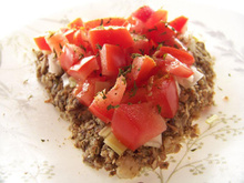 Pizza "crue" aux légumes