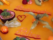 Mousse passion abricot en gateau