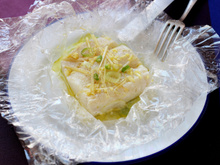 Papillote de cabillaud gingembre et citronnelle