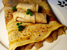 Crêpes de foie gras au lard