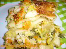 Lasagne chou vert-haddock