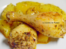 Pilons de poulet marinés et pommes de terre au four au poivre de Kampot