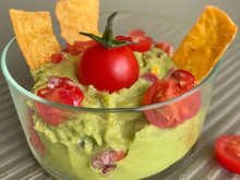 Triffle salé guacamole-tomates cerise