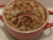 Pasta à la salade cuite, tomates confites, noix et crème