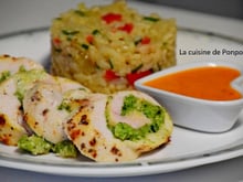 Filet de poulet farci au pesto vert de courgette