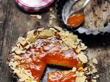 Shortbread tartelettes à l'abricot et aux amandes