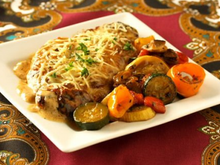 Escalope de veau aux lardons et champignons, sauce Marsala