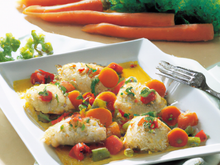 Quenelles de poisson aux petits légumes