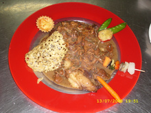 Entrecôte poêlée sauce girolle et vin jaune