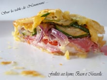 Feuilletés aux petits légumes, bacon et mozzarella