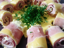 Roulés à la moutarde, jambon et fromage