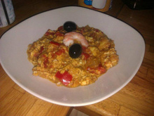 Ojja (omelette tunisienne) aux crevettes