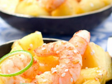 Crevettes sautées à l'ananas M'les Fruits