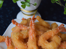 Tempuras de crevettes à la chicorée