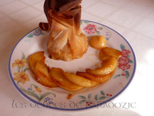 Aumônière aux pommes sauce caramel au beurre salé