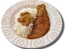 Escalope de veau sauce 'sahara' et son riz camarguais