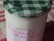 Confiture courgettes, extrait de vanille, noix de coco râpée