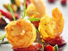 Crevettes royales au paprika et chorizo, légumes grillés
