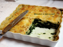 Gratin de ravioles aux épinards, fromage et béchamel