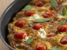 Fritatta au chèvre et tomate cerises