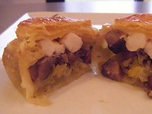 Feuilleté de sole aux champignons et aux poireaux