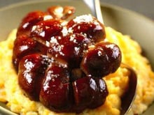 Rognons de génisse caramélisés et purée à la fourchette
