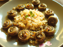 Escargots de Bourgogne au risotto de blé