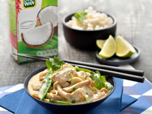 Poulet curry coco et légumes verts