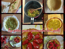 Tartelette aux fraises sur lit de rhubarbe