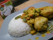 Poulet coco / curry et courgettes